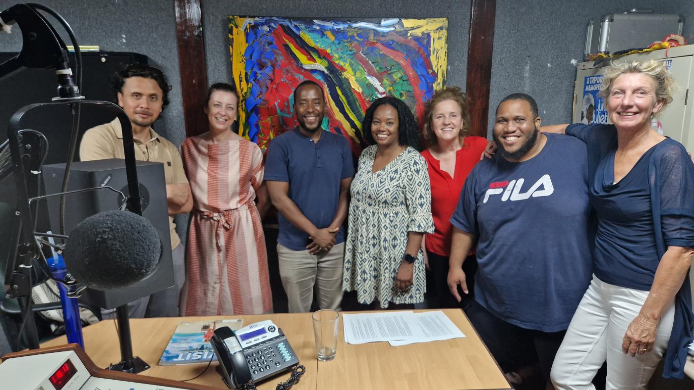 Groepsfoto op Sint Maarten