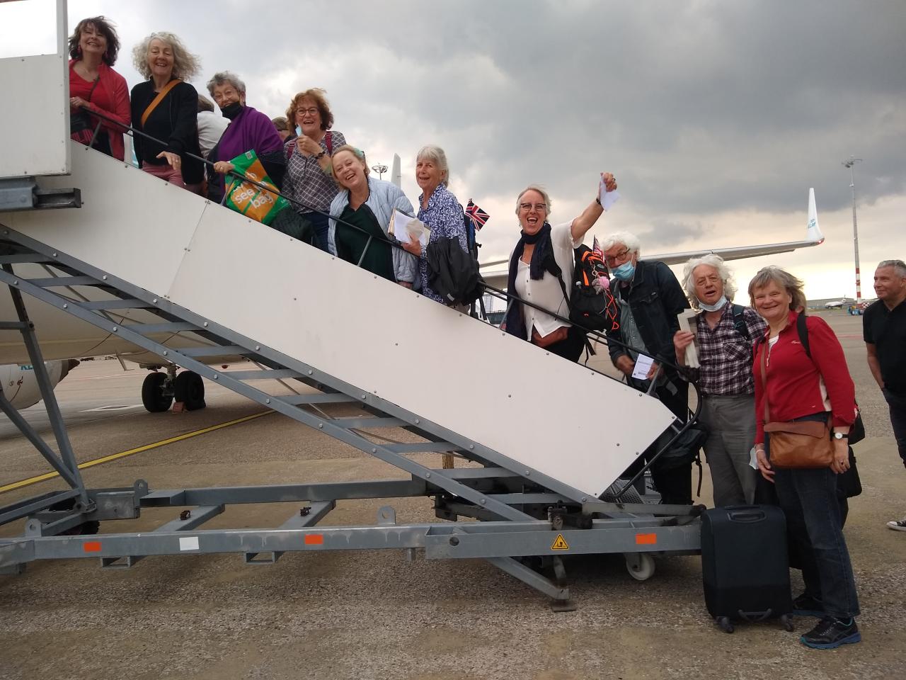 Rainbow Foundation with participants on their way to partner in England