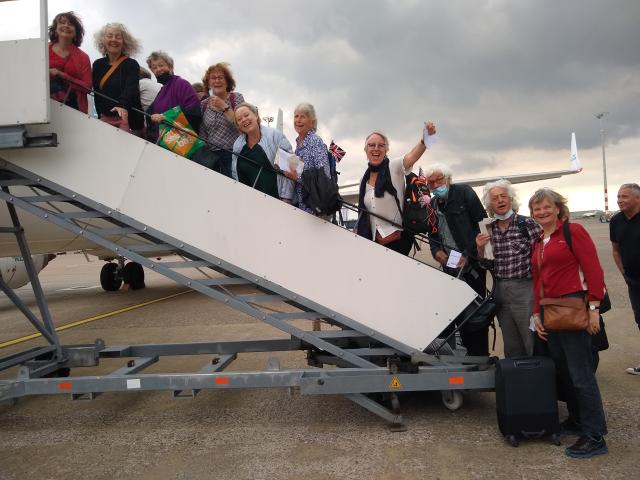 Rainbow Foundation with participants on their way to partner in England